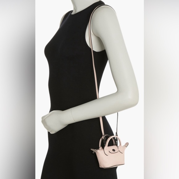 Longchamp Le Pliage Leather Top Handle Crossbody Bag - Picture 3 of 12